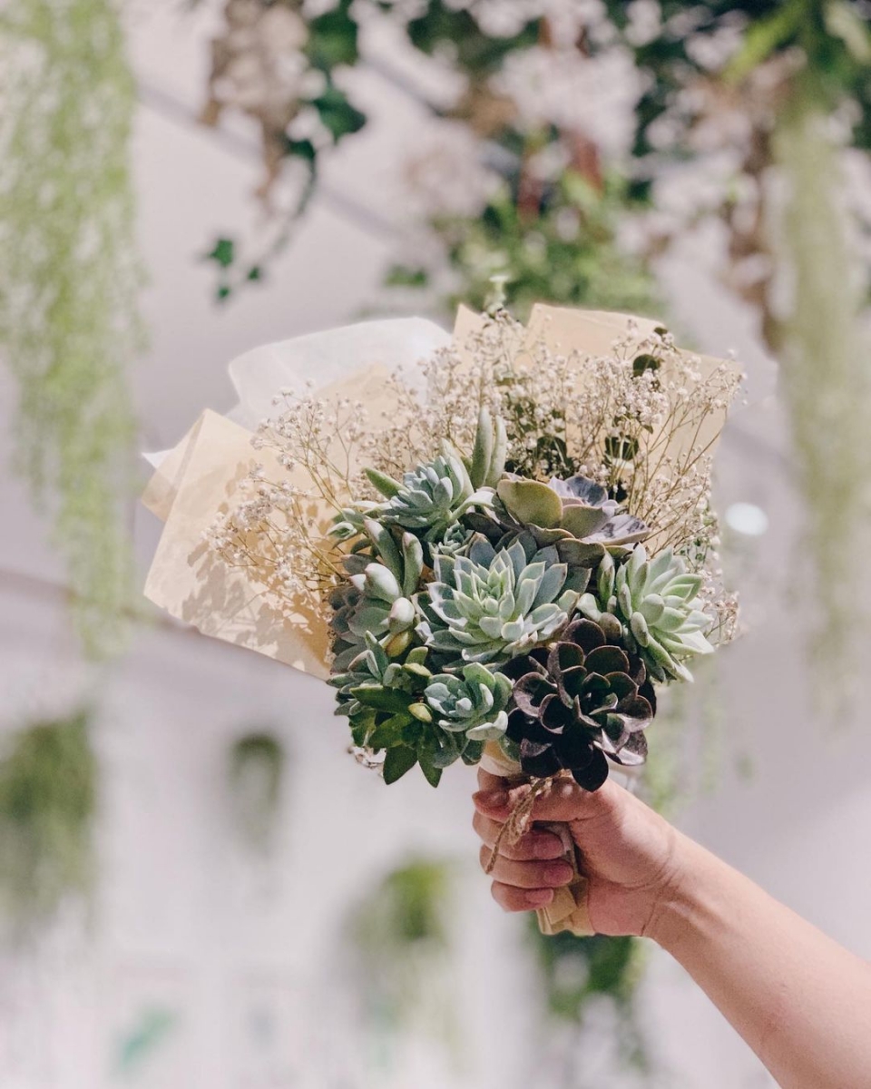 Echevaria.co succulent bouquet Valentine's Day workshop Singapore