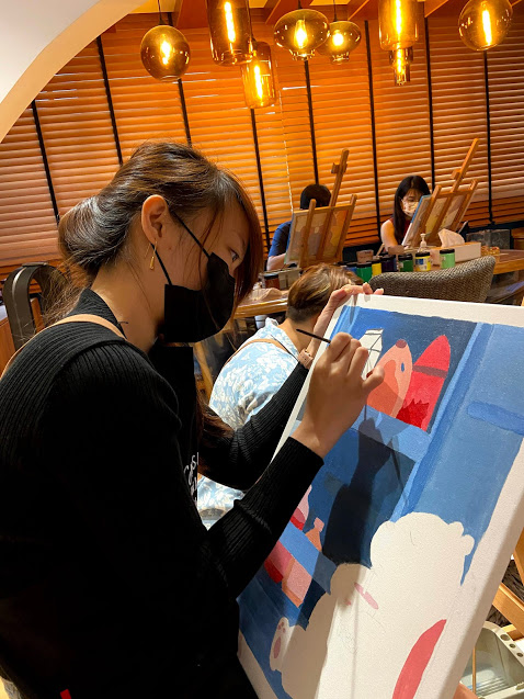 Art jamming with cats Wildflower Studio Singapore