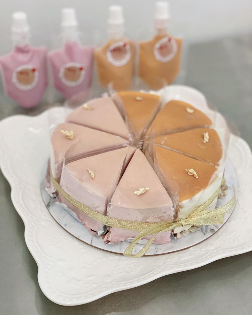Two Bake Boys taro and Thai milk tea crepe cakes