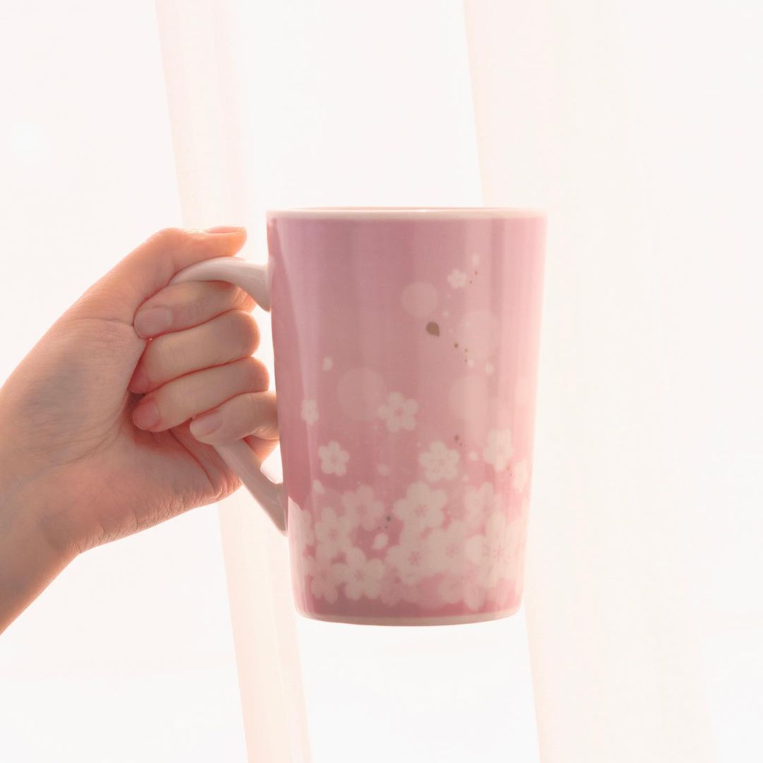 Daiso Korea Dreaming Blossom ceramic mug