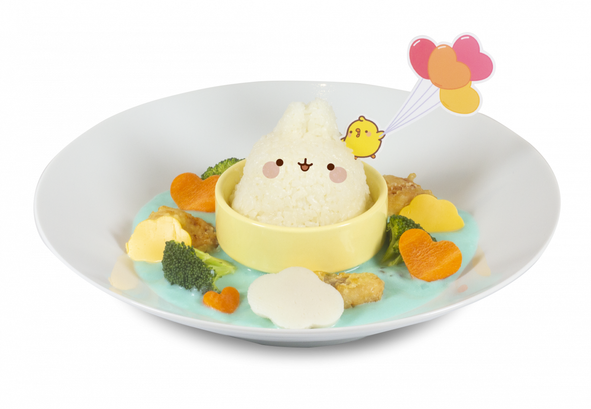 cream rice at Kumoya molang themed cafe