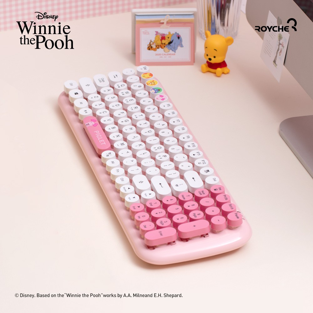 royche pink piglet wireless keyboard disney