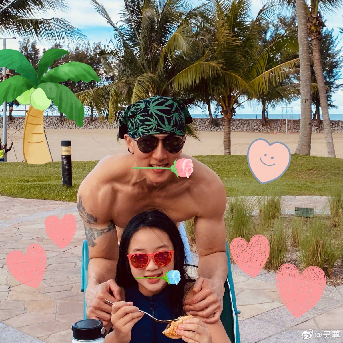 Wu Zun with his daughter Nei Nei