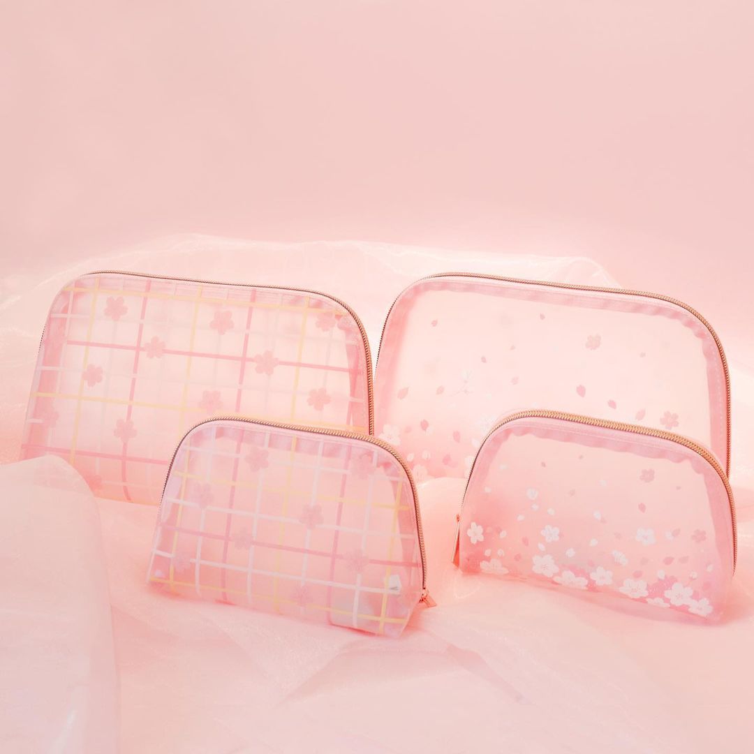 Daiso Korea Dreaming Blossom pouches