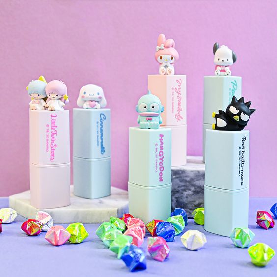 sanrio lip creams with 3d figures