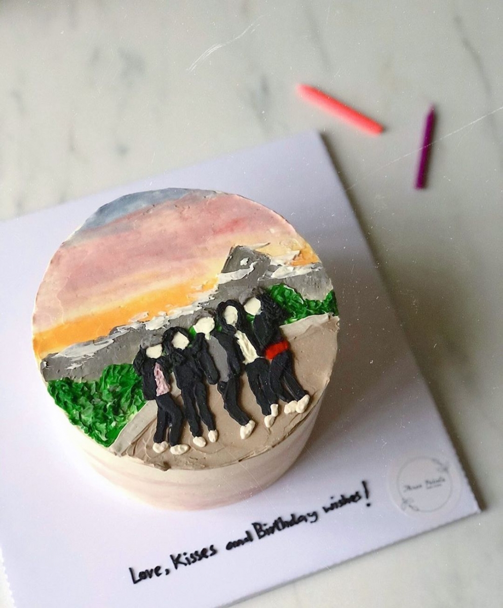 Three Petals Cake Studio Korean-style painting cake