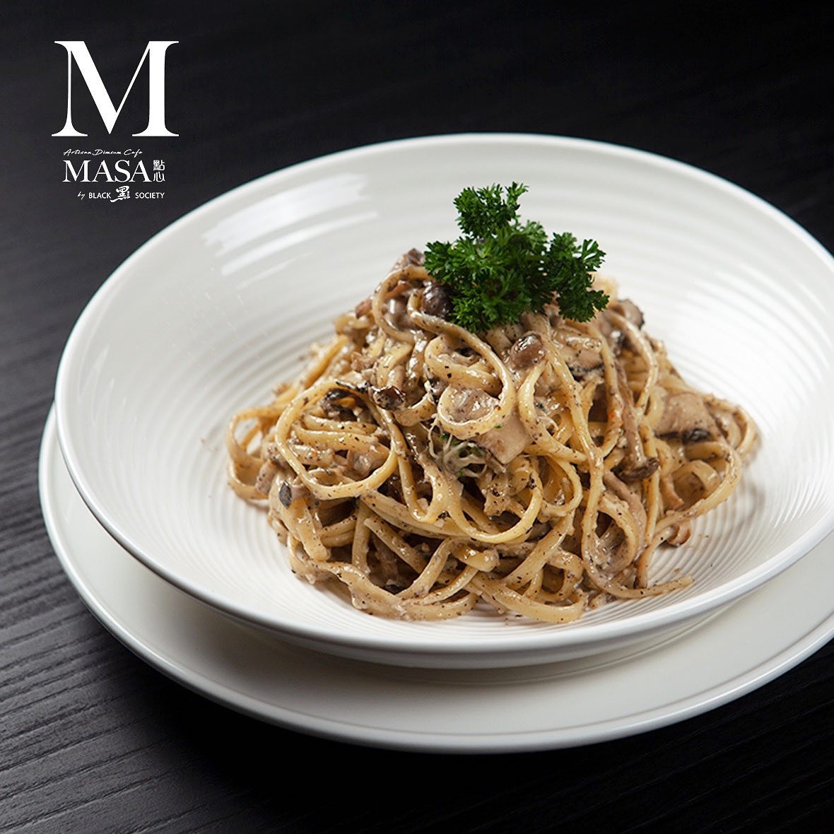 Funghi Fettucine in Truffle Creamy Sauce
