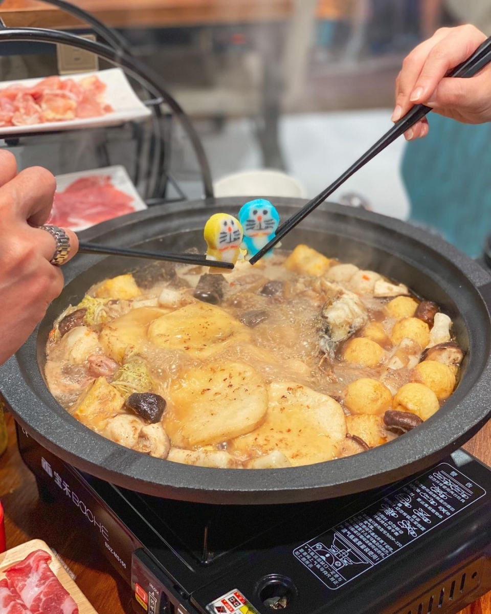 Doraemon fish cake at Feima Stone Hotpot