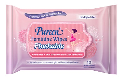 Pureen Feminine Wipes Flushable Singapore