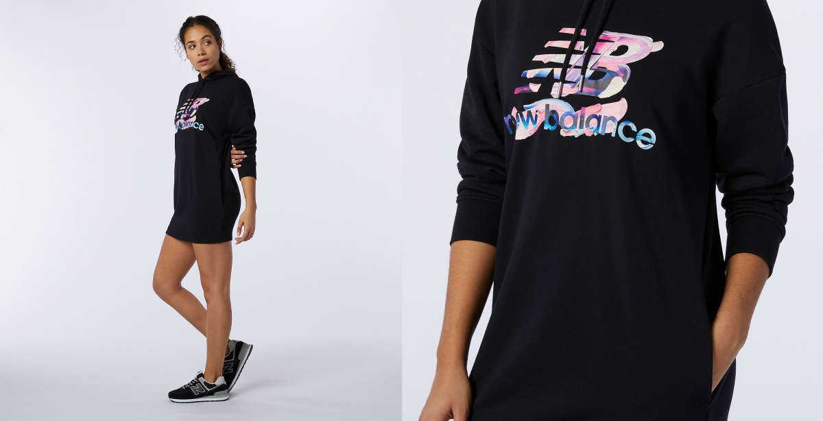 new balance black hoodie dress