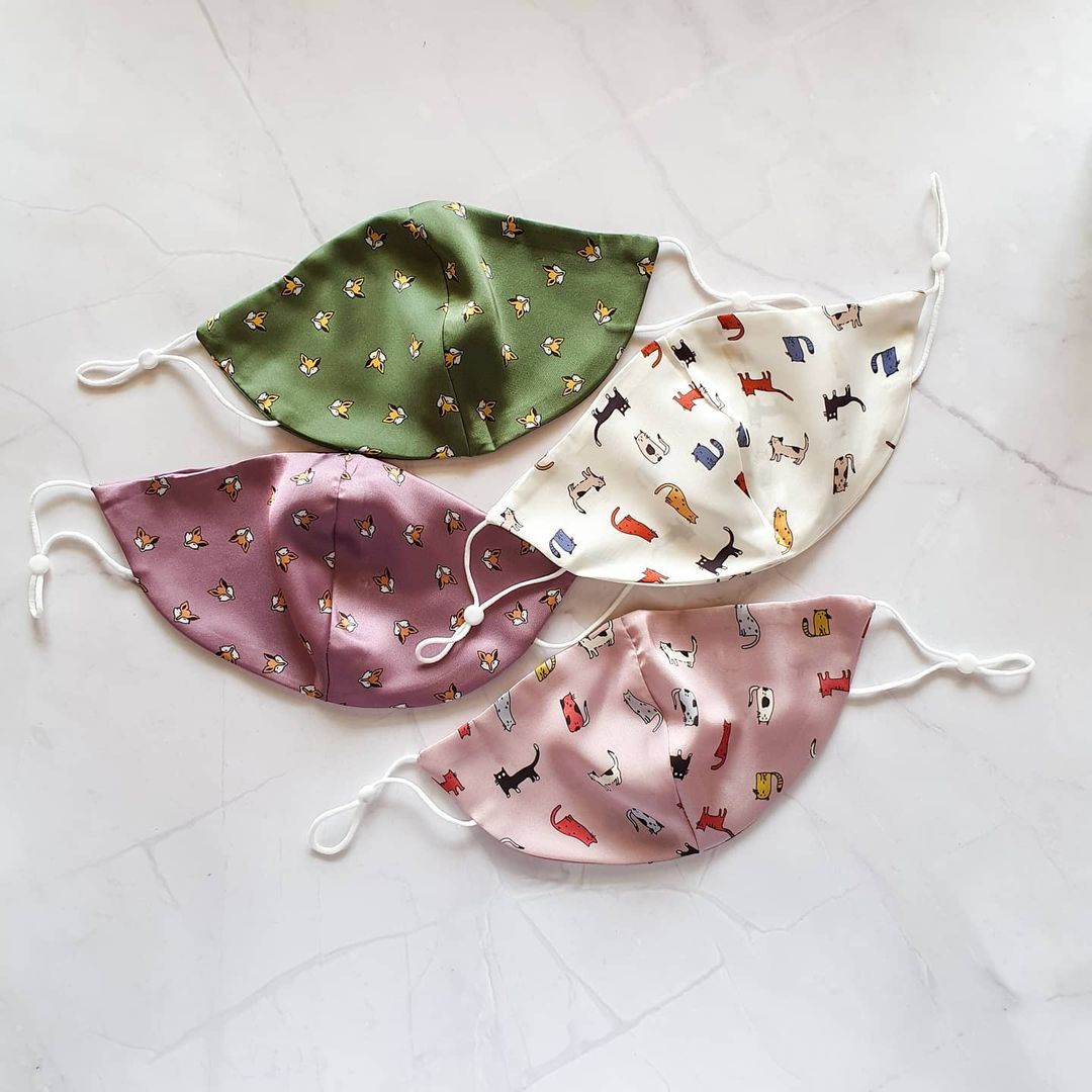Floral mulberry silk mask Singapore