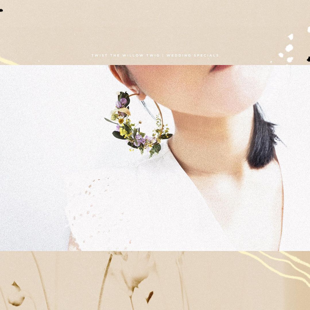 Preserved flower earring Singapore Twist The Willow Twig