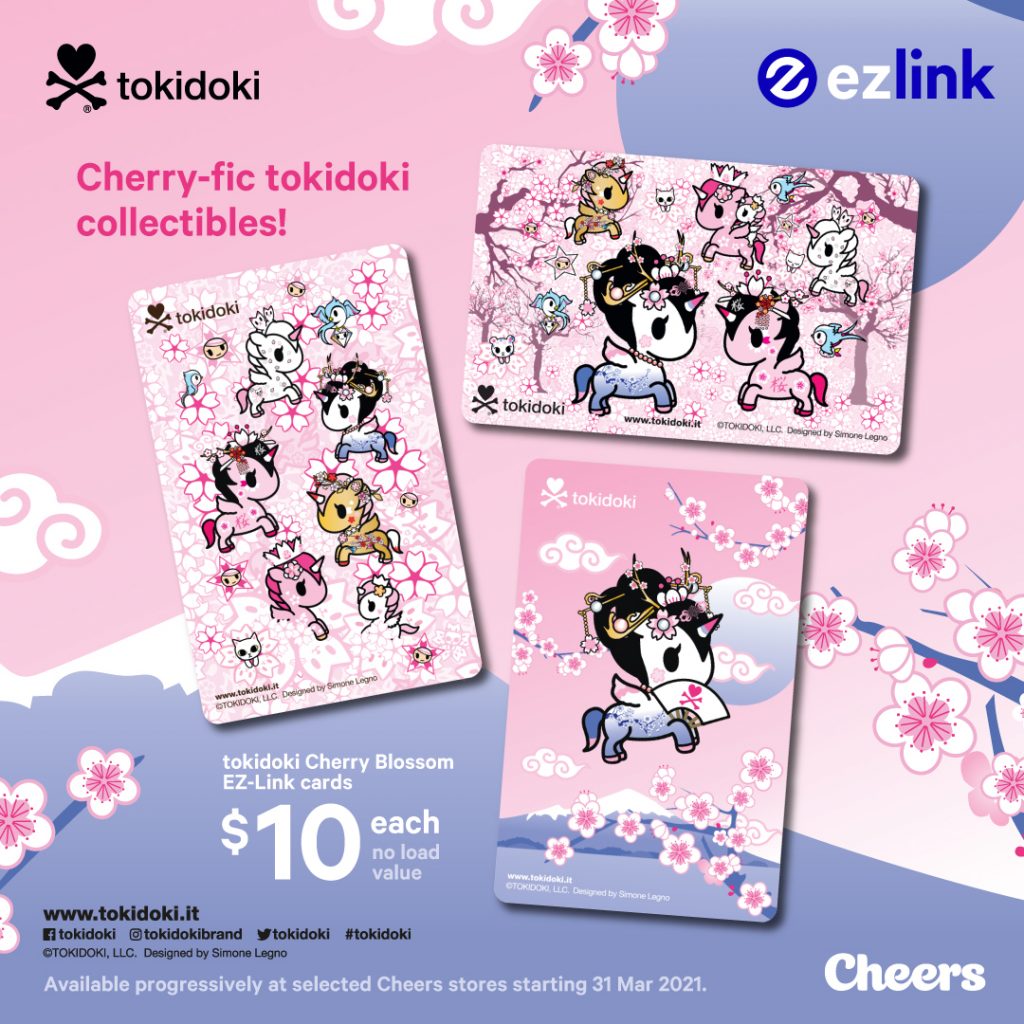 tokidoki unicorno Cherry Blossom EZ-Link cards