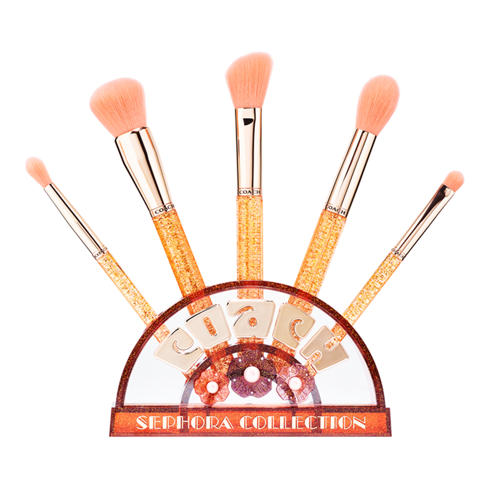 Coach x Sephora Tea Rose brush set without rings