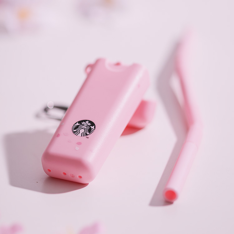 starbucks singapore sakura reusable straw pink case