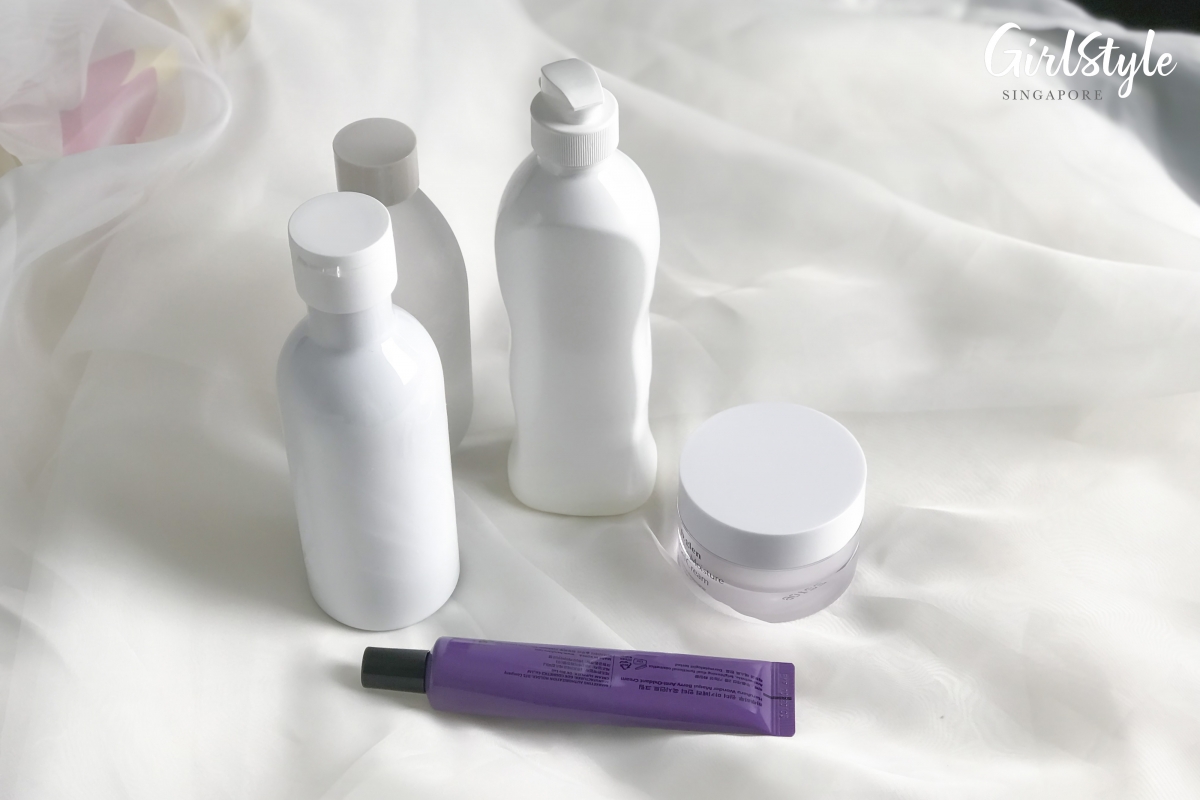 empty plastic skincare product bottles