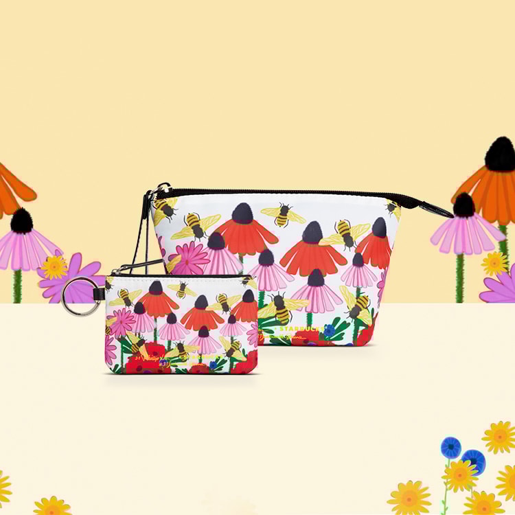 starbucks 3.1 Phillip Lim flower and bee card case and pouch