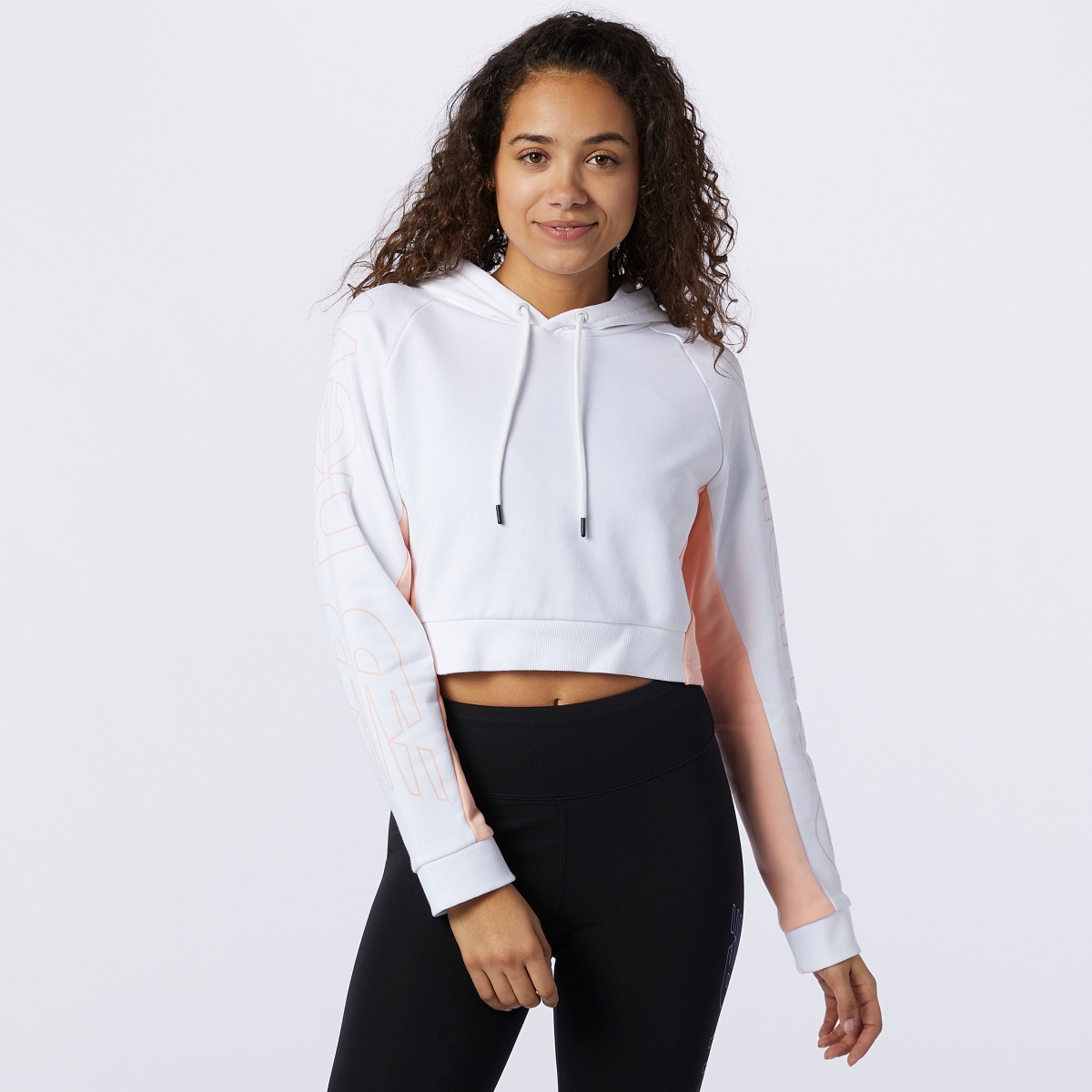 New Balance hoodie with pink underarm stripes