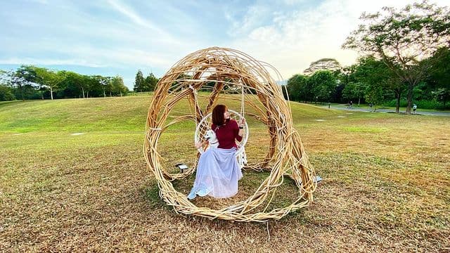 Rattan swing at Sengkang Riverside Park