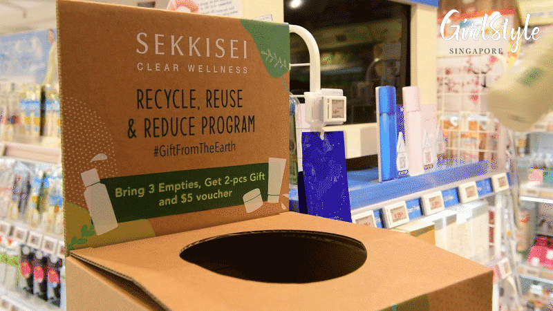 upcycling empty bottles at welcia bhg kose terra sg