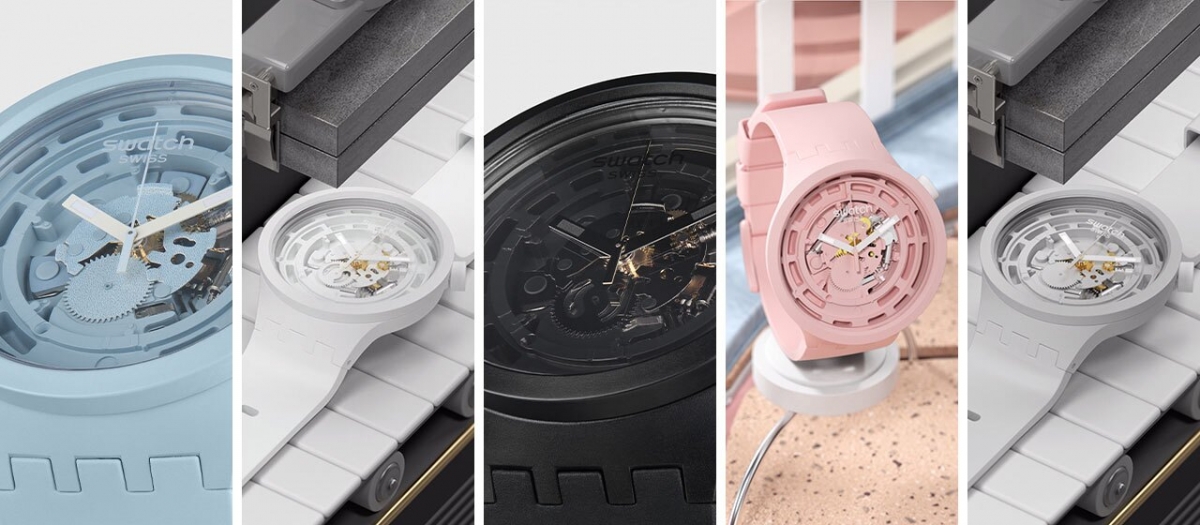 Swatch BIOCERAMIC BIG BOLD watches close up