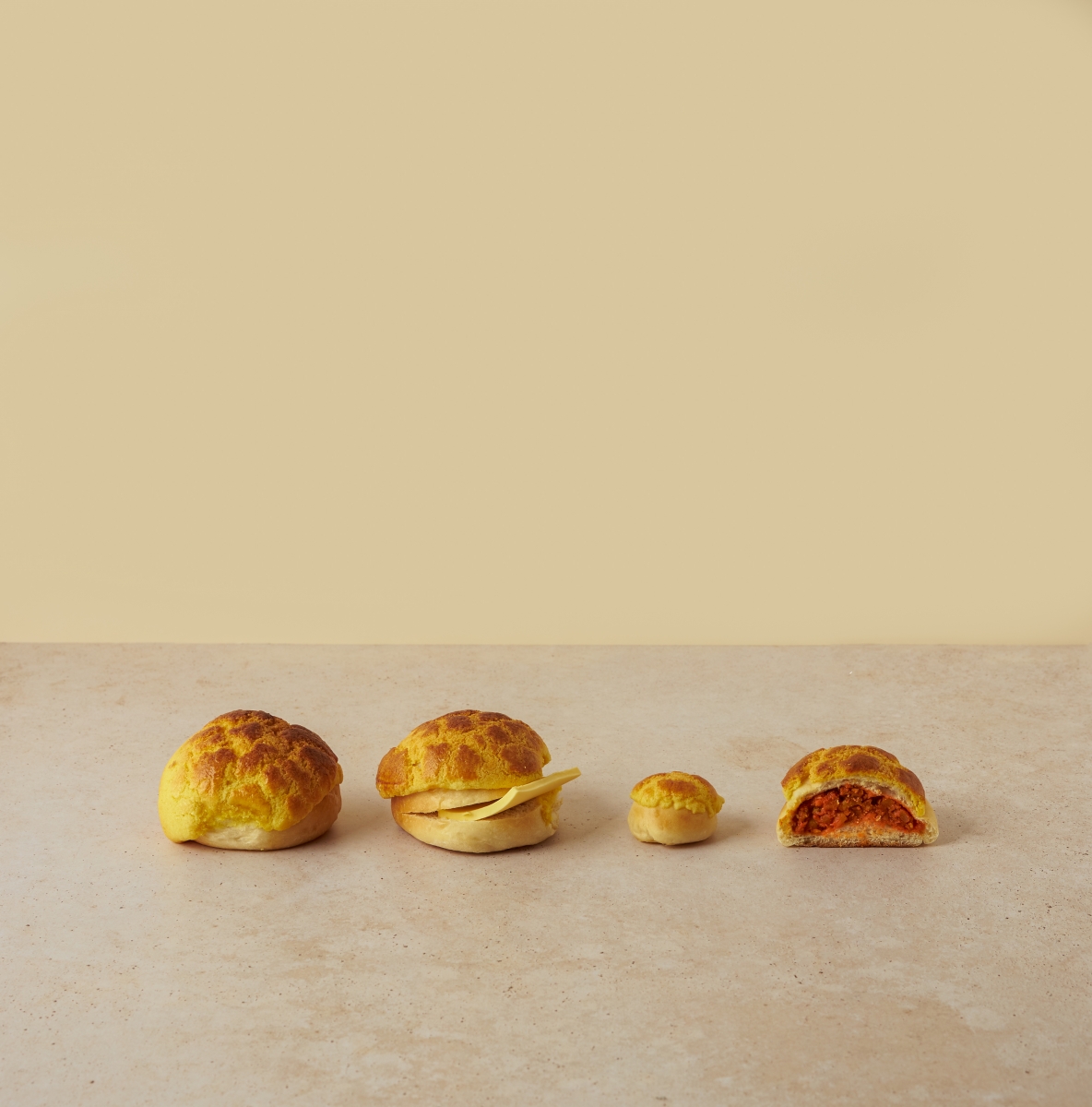 Types of bolo buns at Champion Bolo Bun