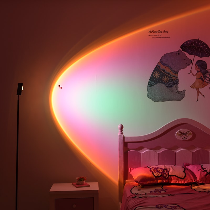 Sunset projection lamp in rainbow colours