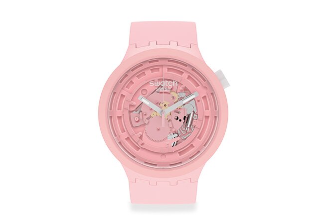 Swatch BIOCERAMIC BIG BOLD in pink close up