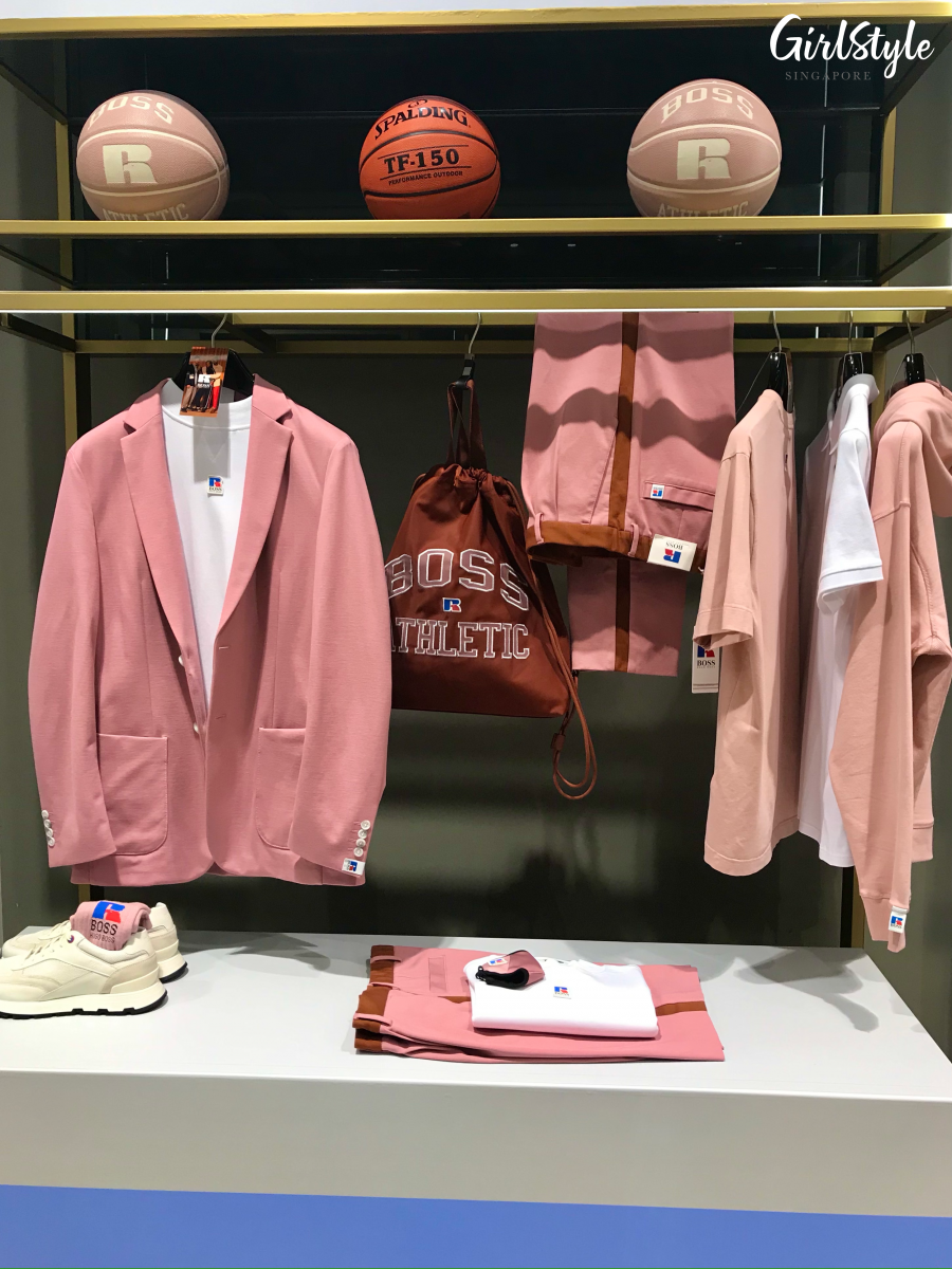 boss Russell Athletic pink clothes in singapore