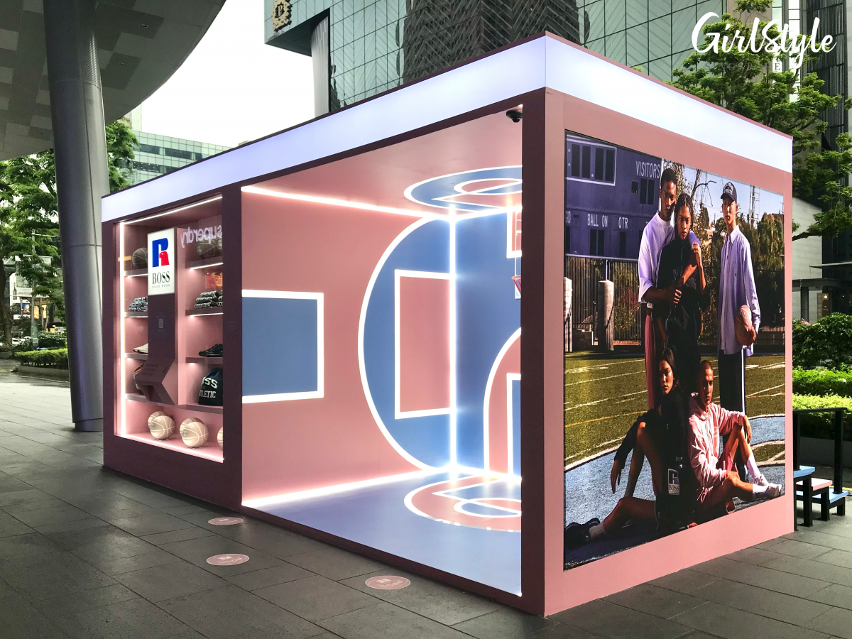 boss Russell Athletic pink photo spot mandarin gallery singapore.