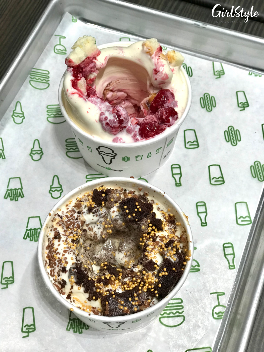 shake shack raspberry brownie concretes at
