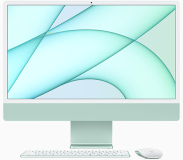 iMac in green front