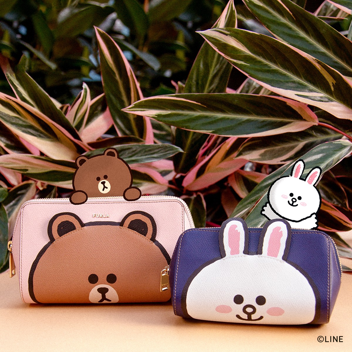 line friends furla cosmetics makeup bag