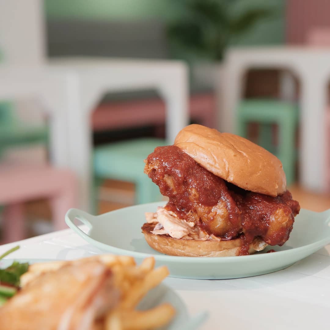Korean Fried Chicken Burger at caf clickafood