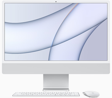 iMac in silver front