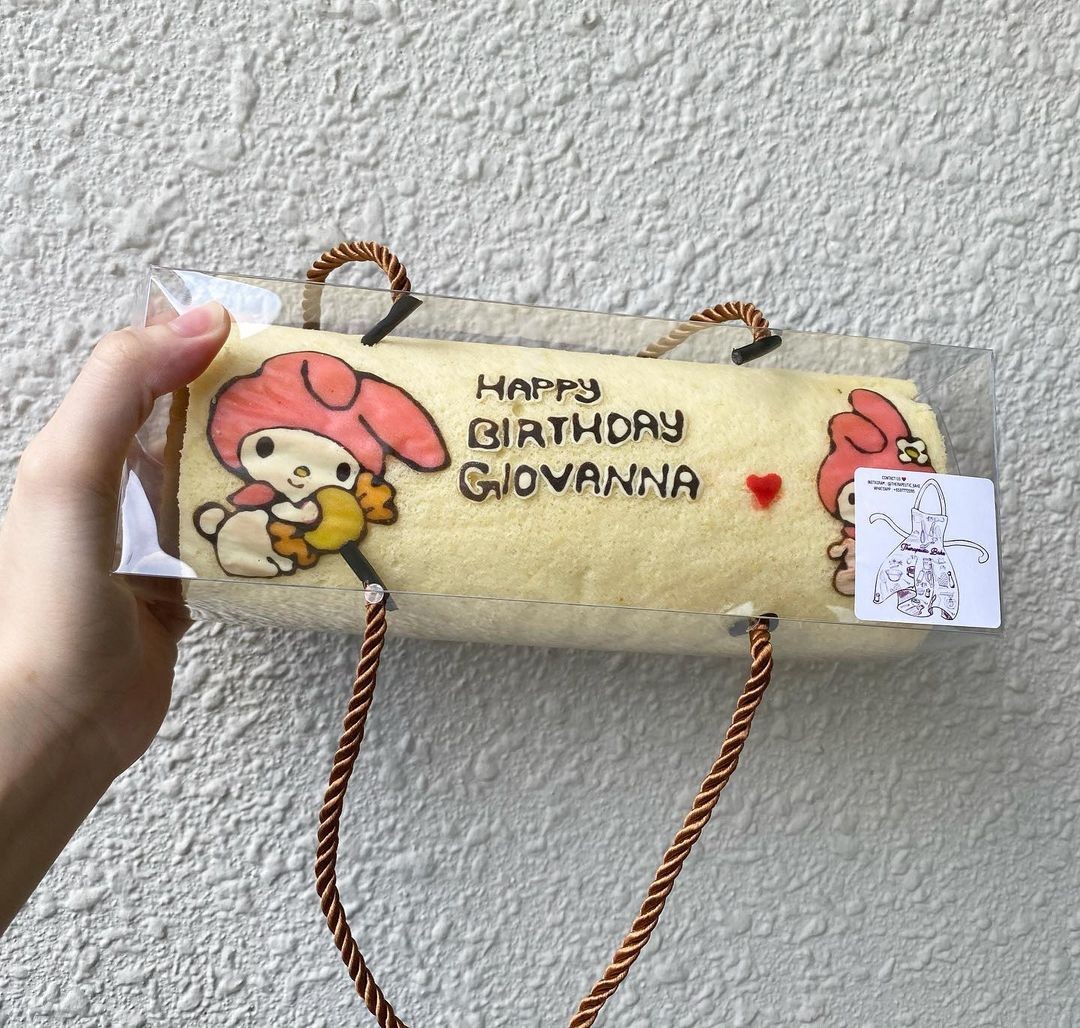my melody japanese deco roll cake in singapore by therapeautic bake