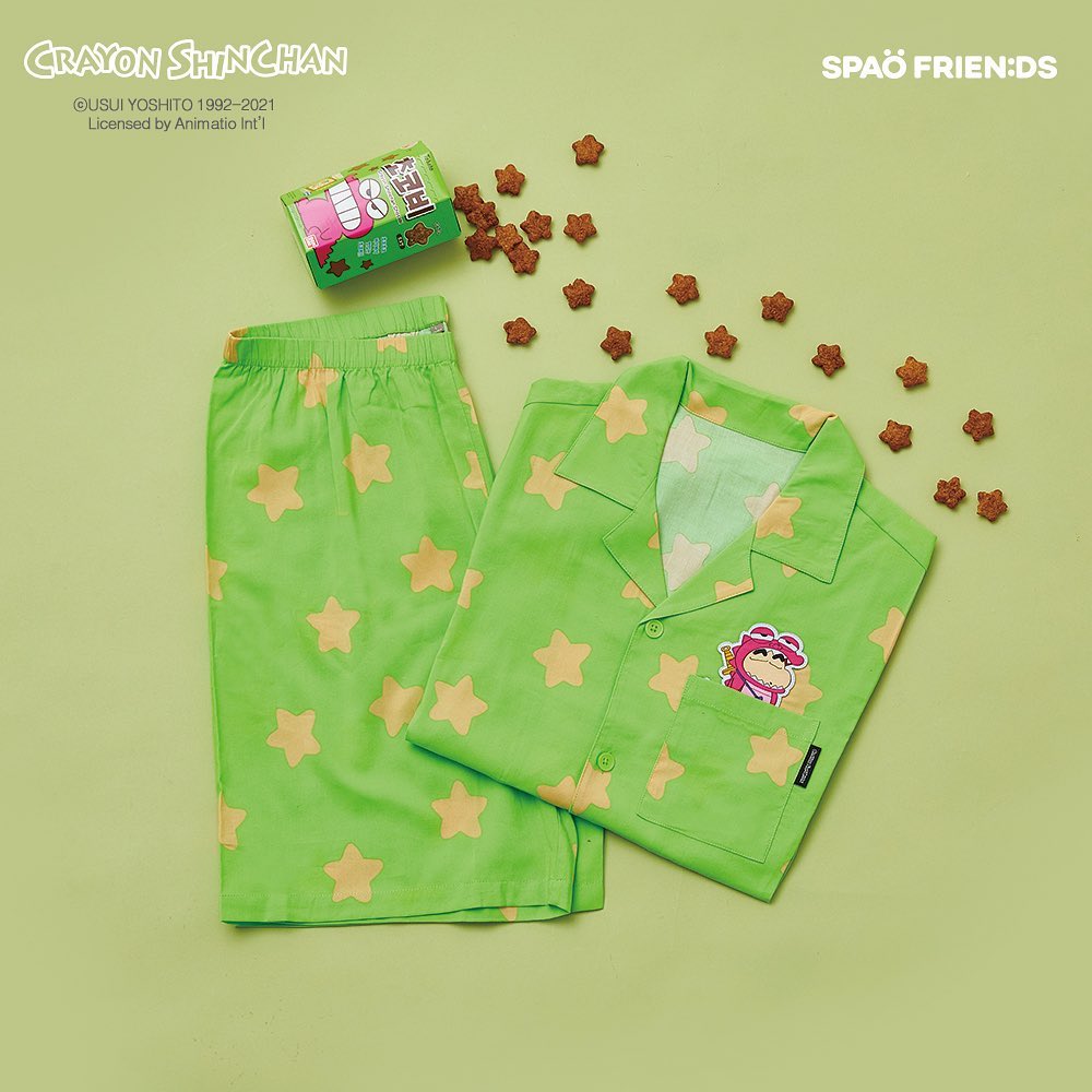 SPAO Crayon Shinchan pajamas in green