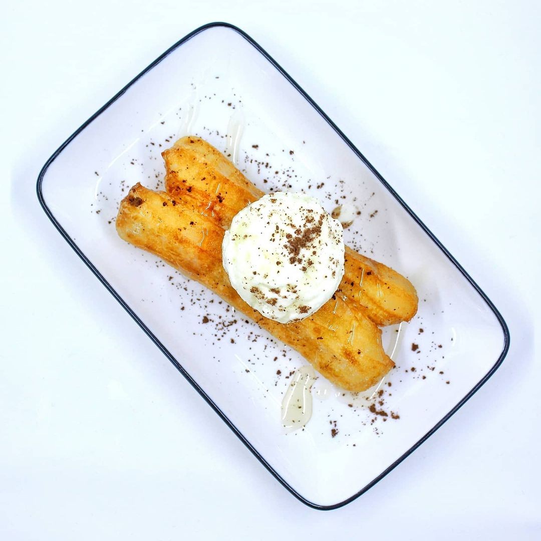 you tiao with ice cream at Cafe Monochrome