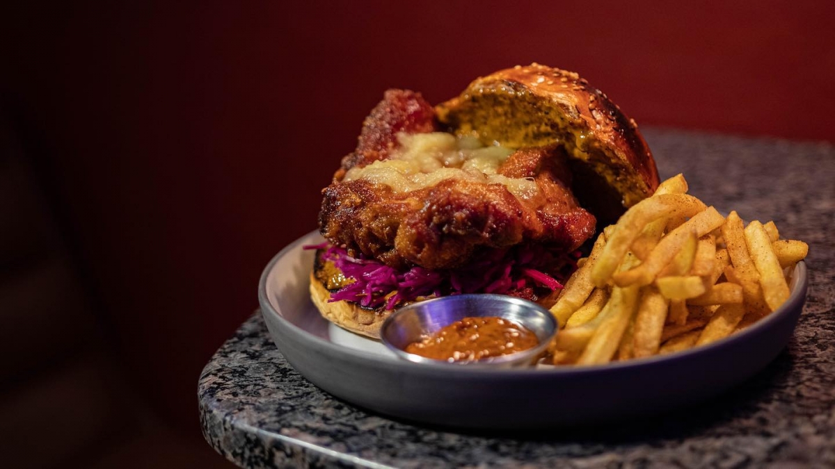 mala chicken sandwich at Junior The Pocket Bar singapore