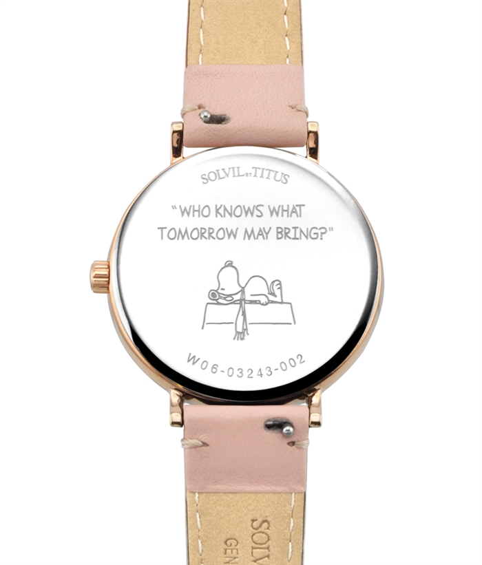 SOLVIL ET TITUS X PEANUTS MULTI-FUNCTION QUARTZ LEATHER WOMEN WATCH back of watch