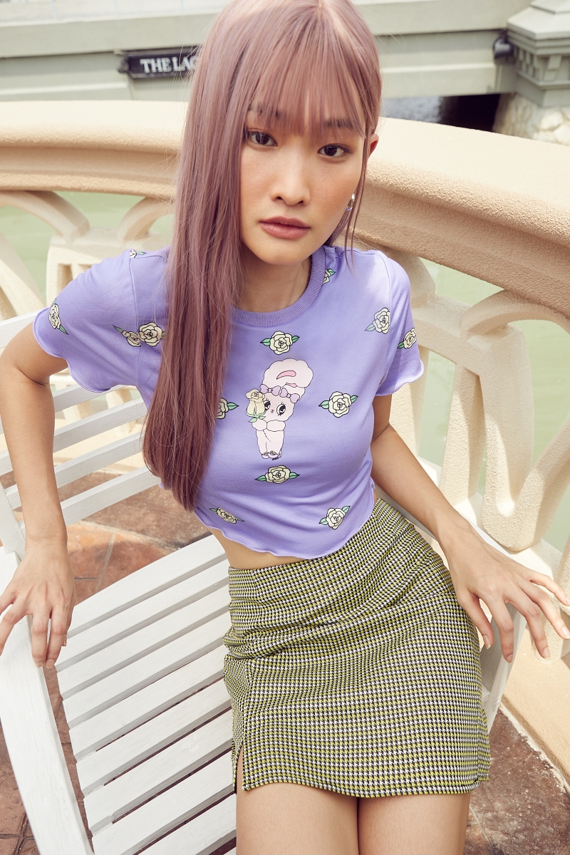 Pomelo x Esther Bunny Lavender Bunny Crop Top