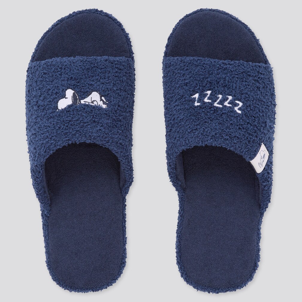 uniqlo singapore peanuts snoopy home slippers navy