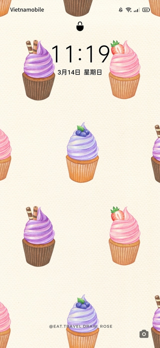 illustrated pink purple cupcakes phone wallpaper
