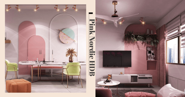 This Luxe Pink Nordic-Themed 5-Room HDB Flat At Tampines Is A Dream Come True