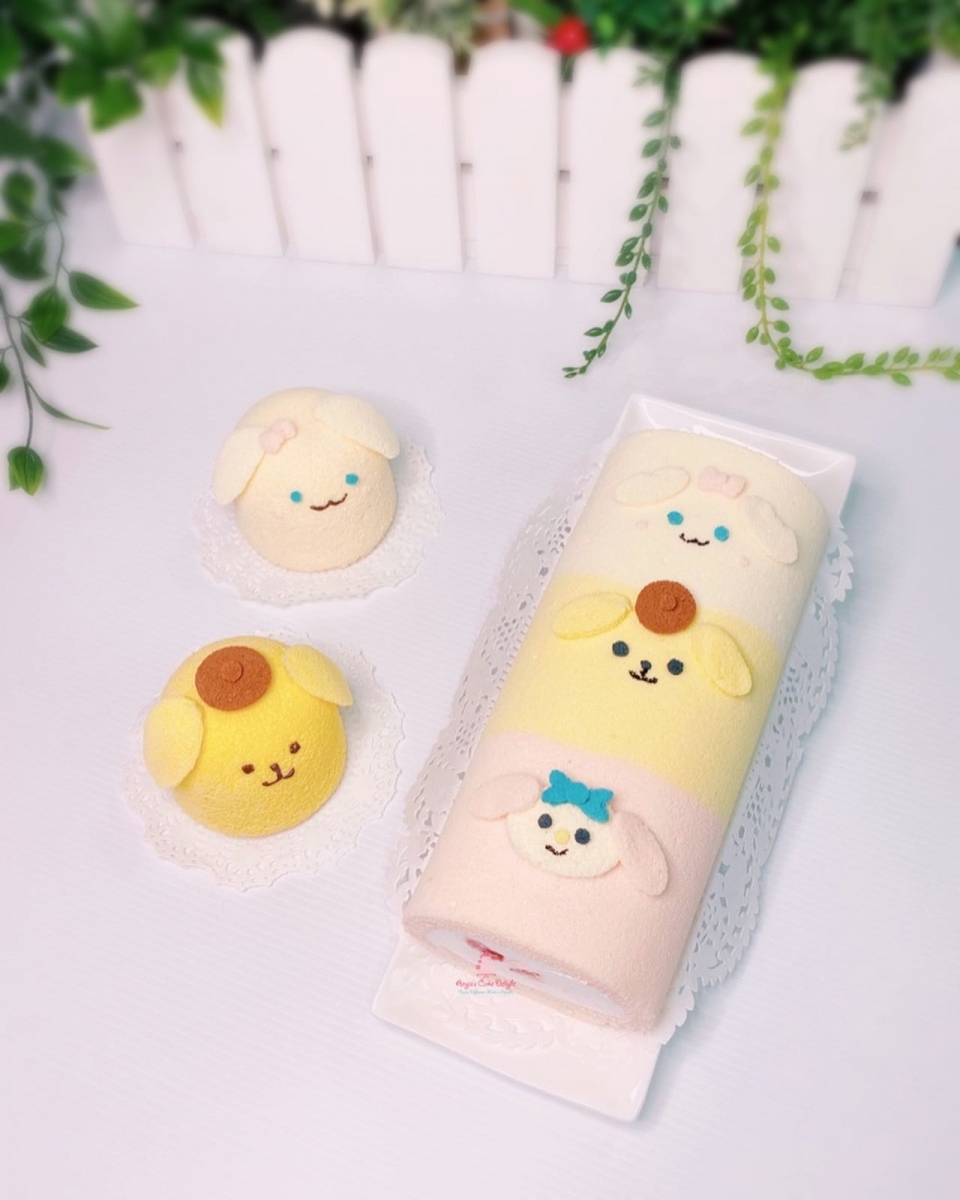 Angie's Cake Delight pompompurin my melody cinamoroll chiffon roll cake