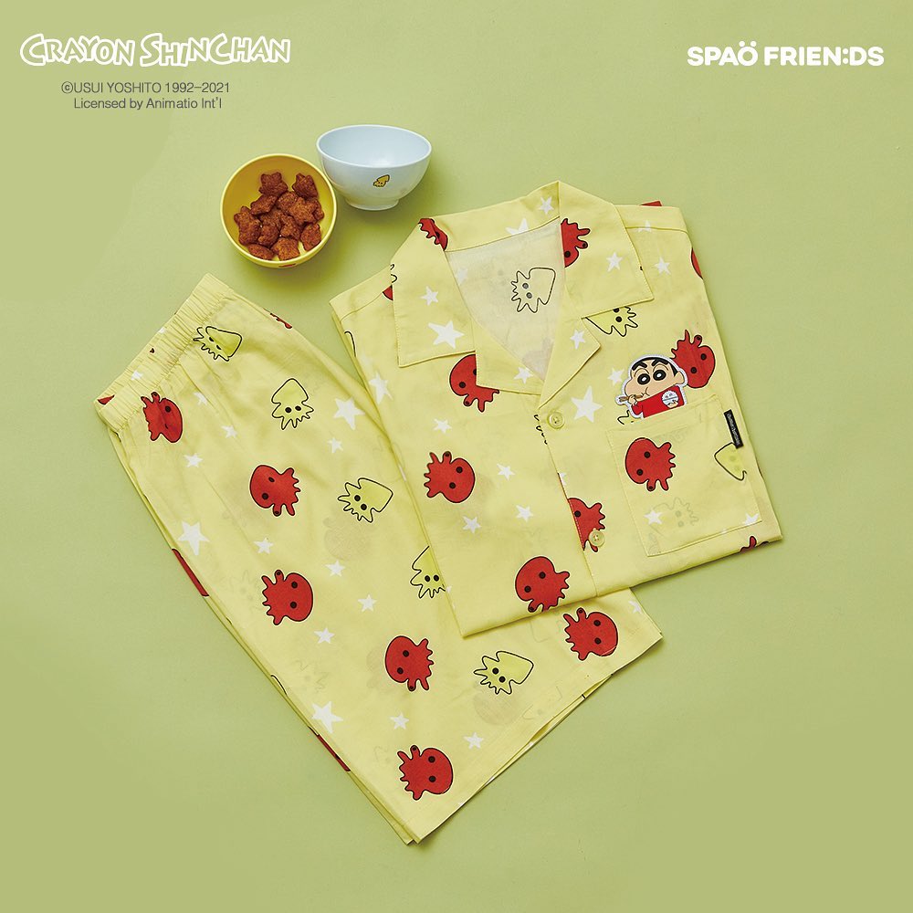 SPAO Crayon Shinchan pajamas in yellow