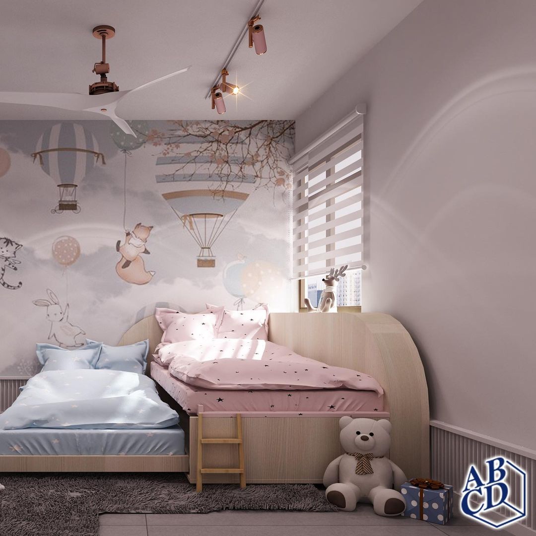 Pink HDB flat Tampines A Blue Cube Design Singapore