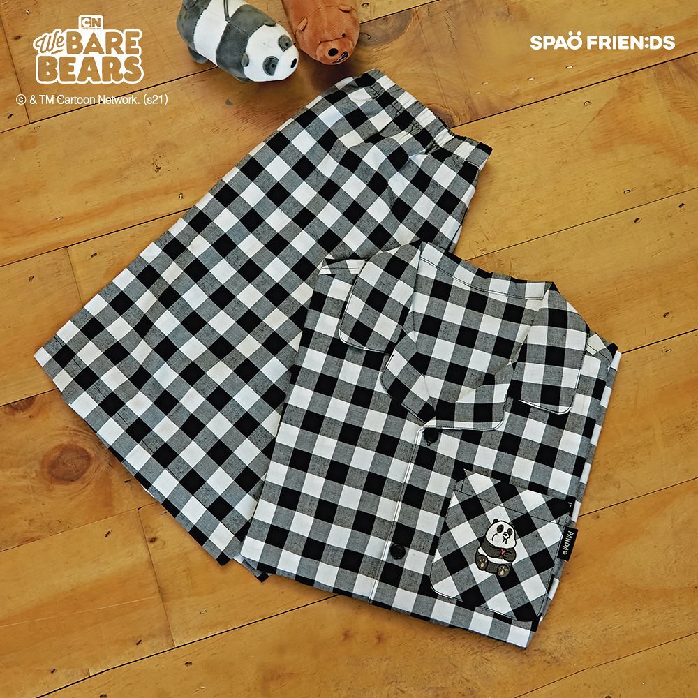 SPAO We Bare Bears Pyjamas black checkered 