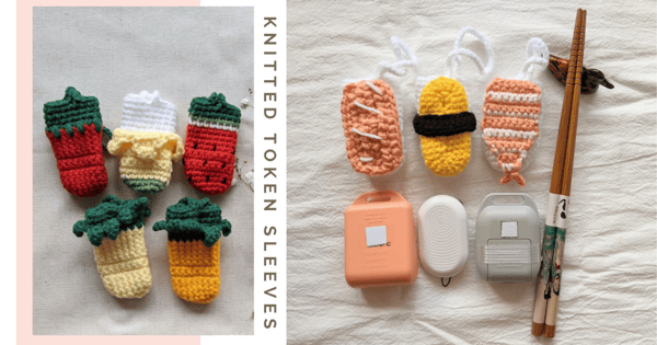 Knitted TraceTogether Token Sleeves Come In Cute Sushi & Fruit Designs, With Sizes For All Token Types