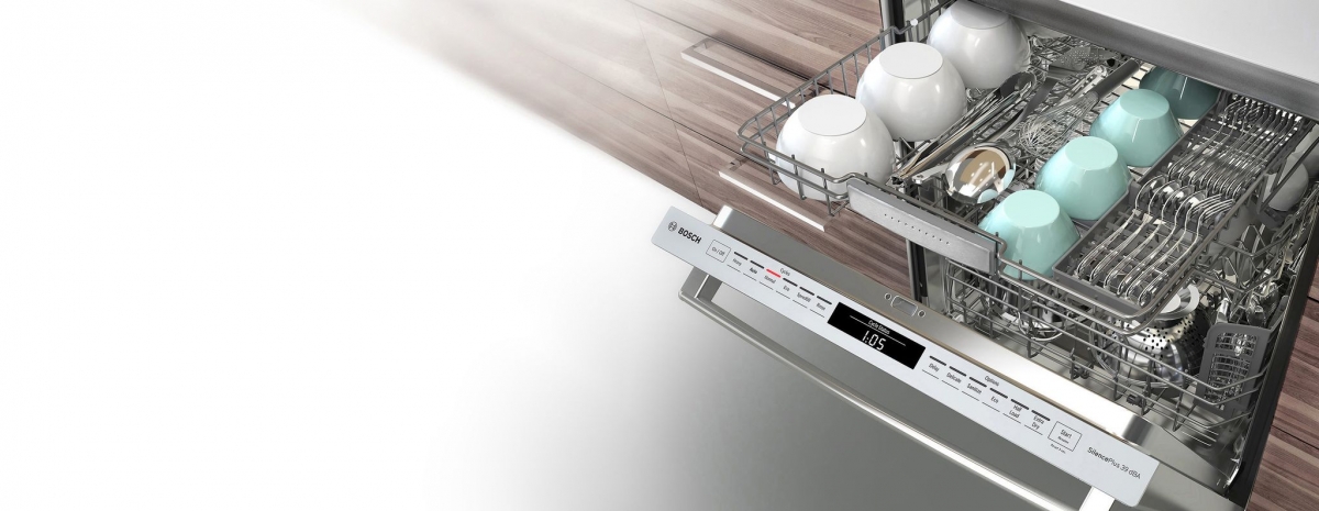 Bosch dishwasher on the rack